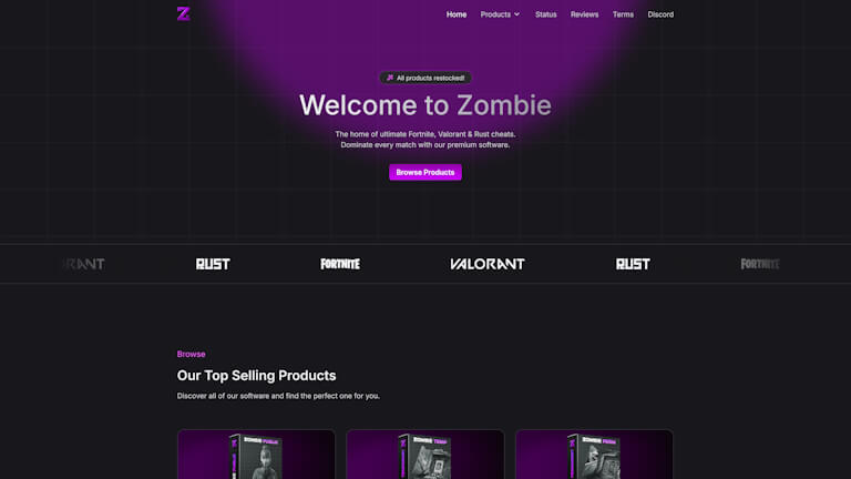 Zombie Cheats website screenshot